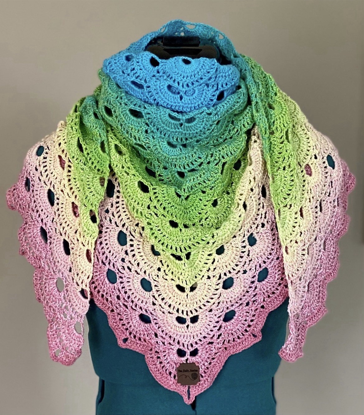 Handmade Crocheted Summer Shawl Wrap Boho Hippie Festival Beach Coverup