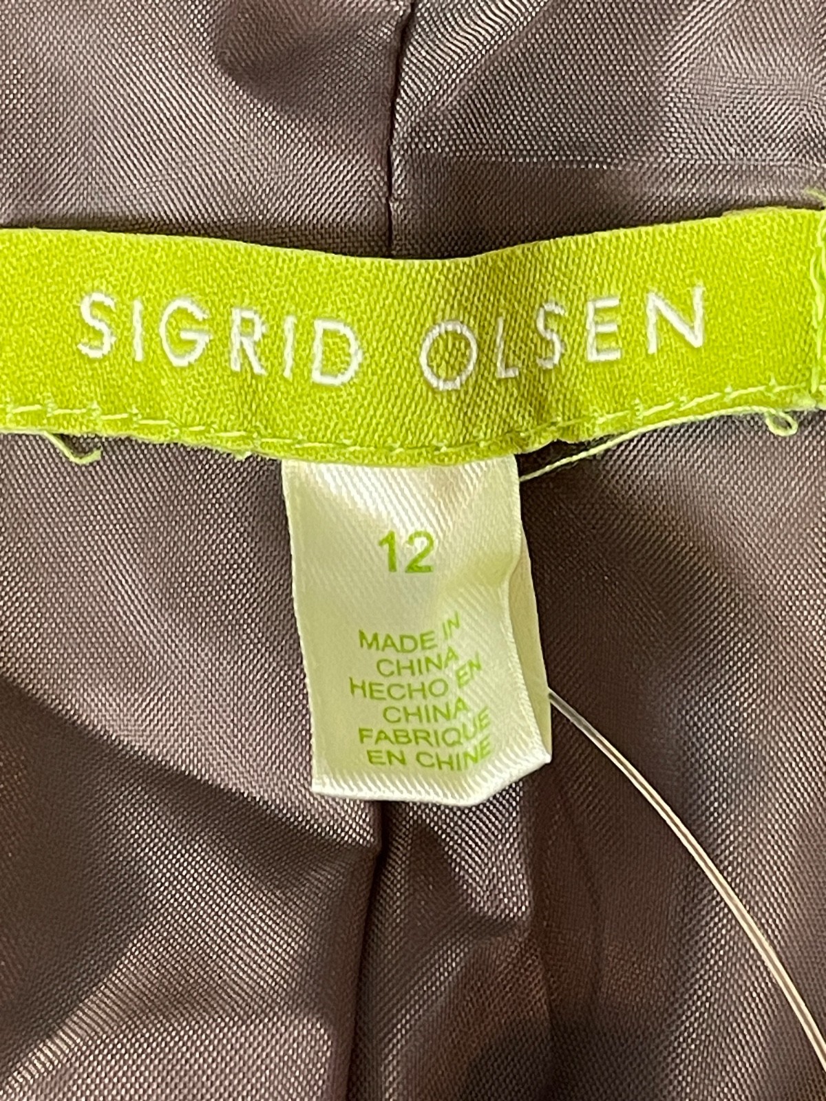 Sigrid Olsen Jacket Skirt Suit Womens 12 Brown Single Breasted Capsule Wardrobe