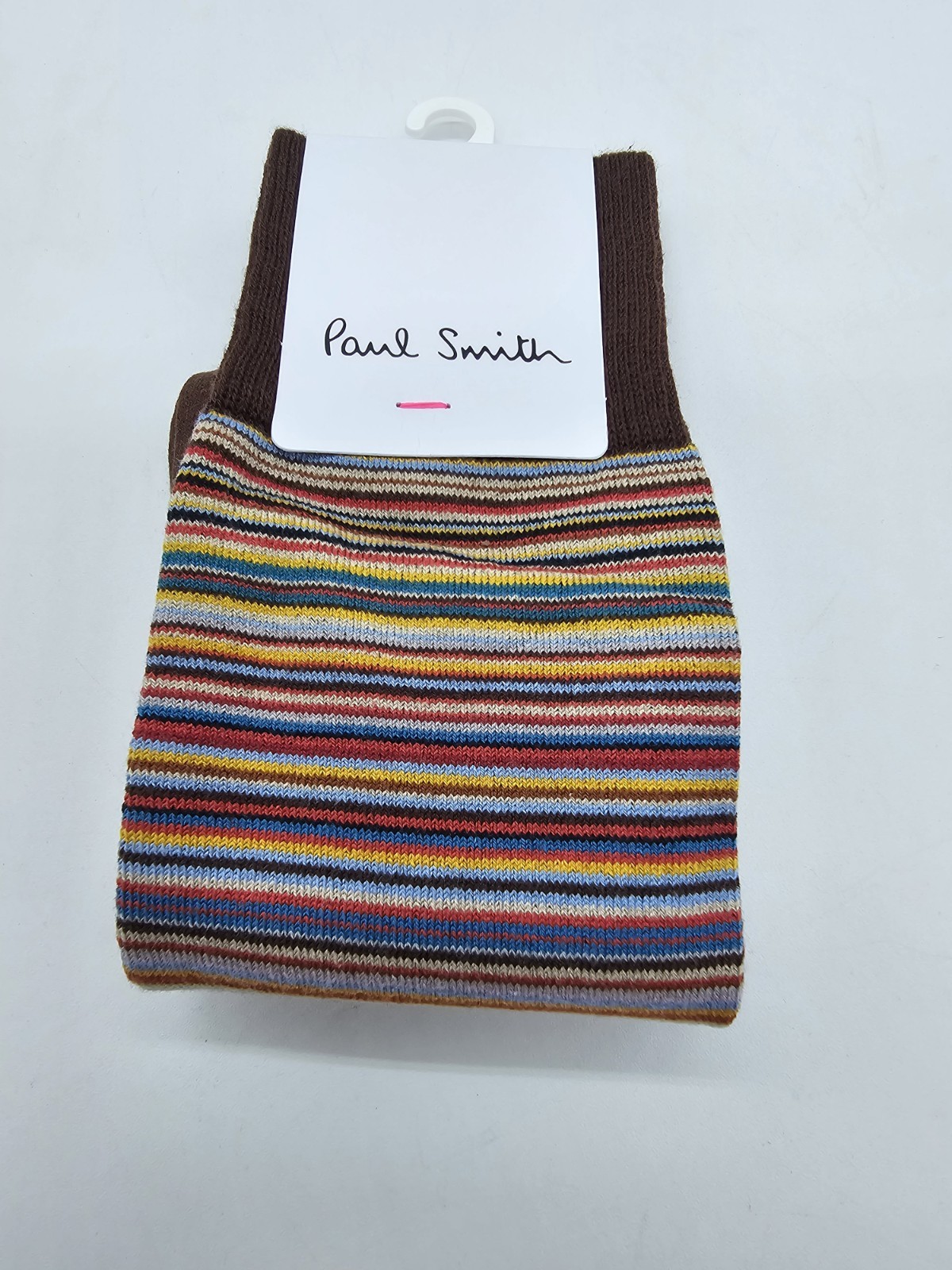 Paul Smith Multi Stripe Brown Socks Cotton Blend Made in England A599 314