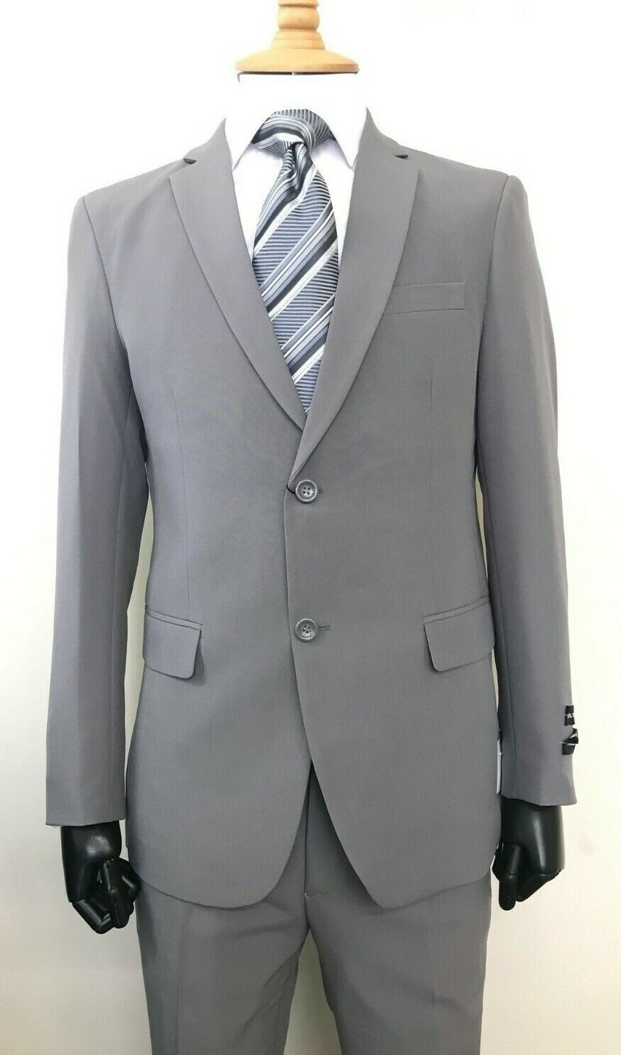 Men’s Formal Slim Fit Suit 2 Piece Two Button Solid Colors (10) Jacket & Pants