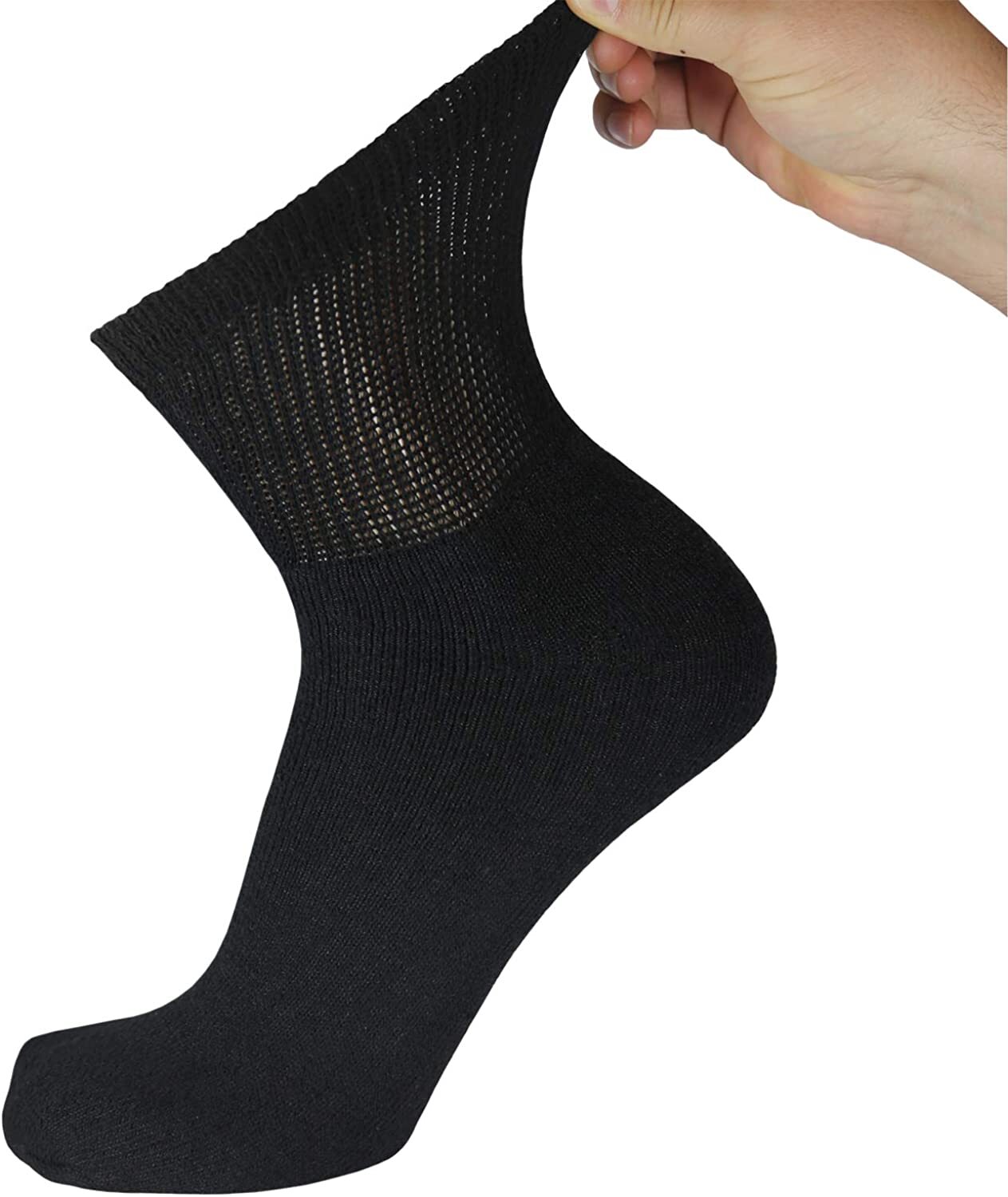 3-12 Pairs Mens Circulatory Diabetic Health Ankle Quarter Cotton Socks Size 9-15