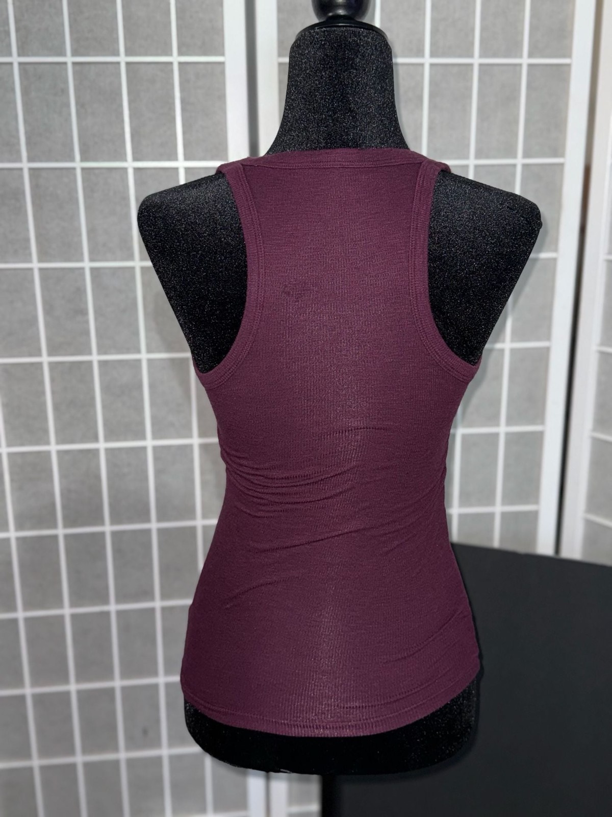 Aerie Real Soft Ribbed Scoop Neck Racerback Tank Top in Burgundy