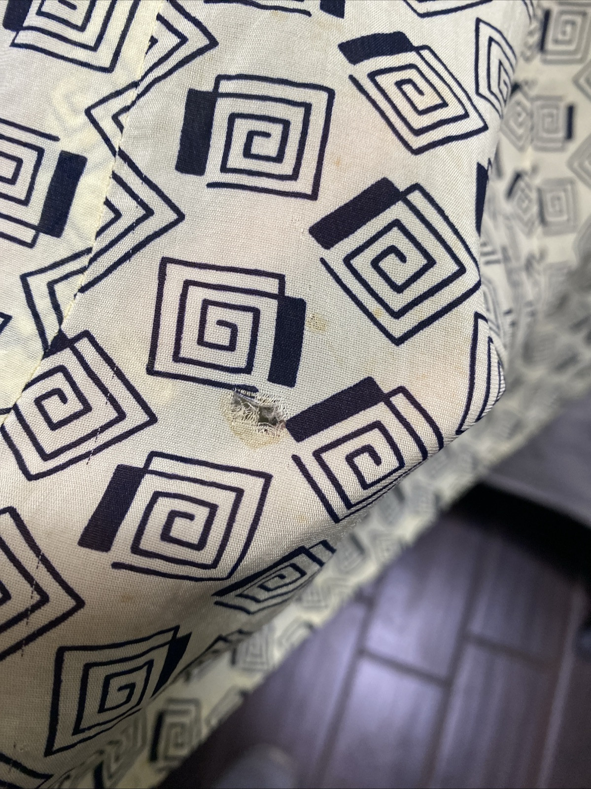 VTG 40’s GEORGIANA Geometric Print Size 14 Day Dress Zipper Snap Button *READ*