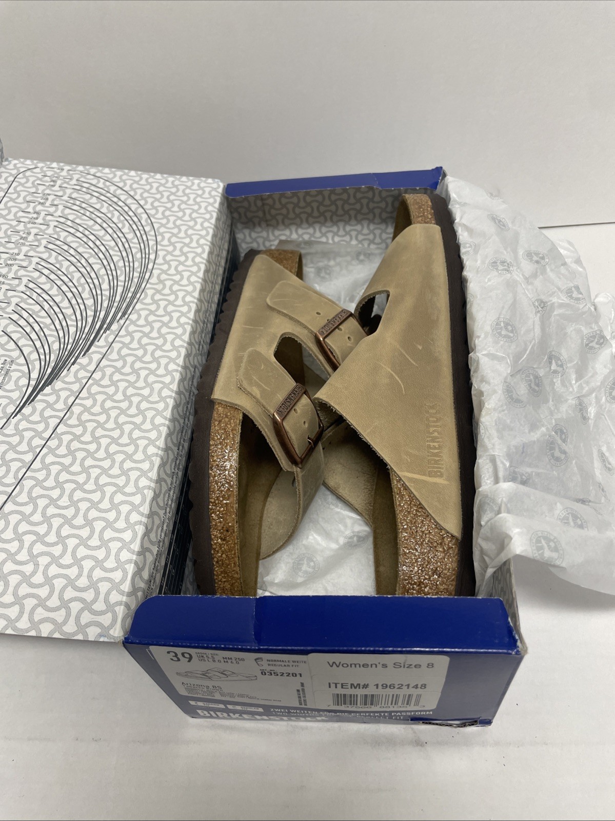 Birkenstock Arizona BS Tabacco Brown UNISEX Sandals/shoes W8/M6