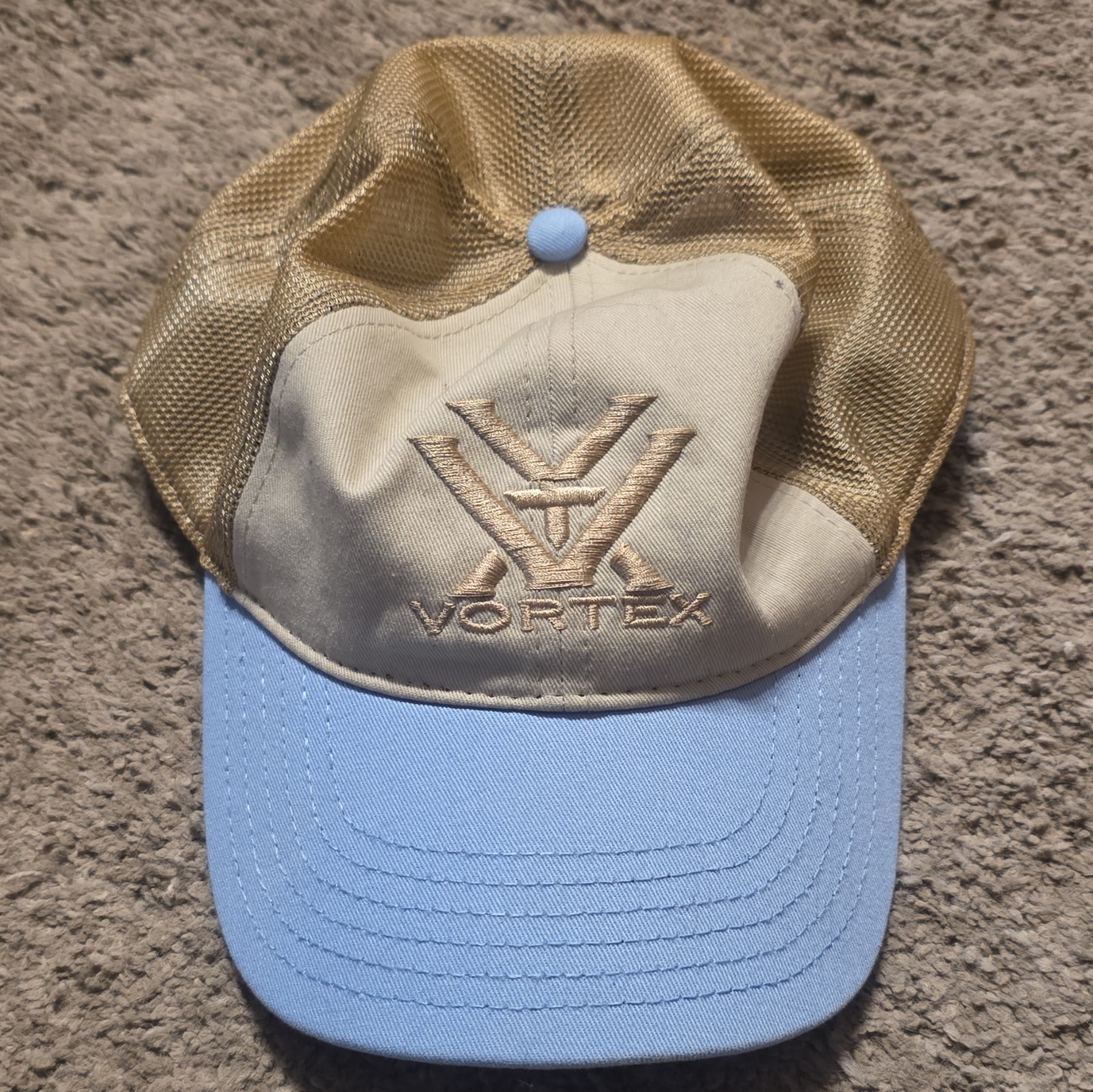 Vortex Men’s Trucker Hat Adjustable Mesh Back Solid Beige/Blue/Black One Size