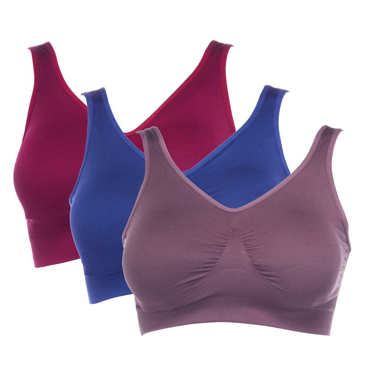 Rhonda Shear Sweetheart Ahh Bra 3-pack in Darks 630-931 , Size XL