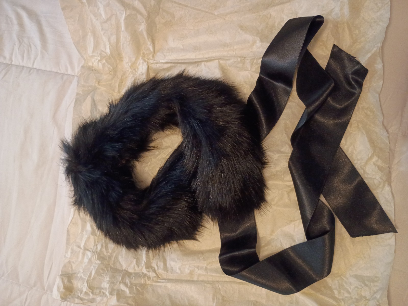 NWT Brooks Brothers Blue Fox Fur Scarf