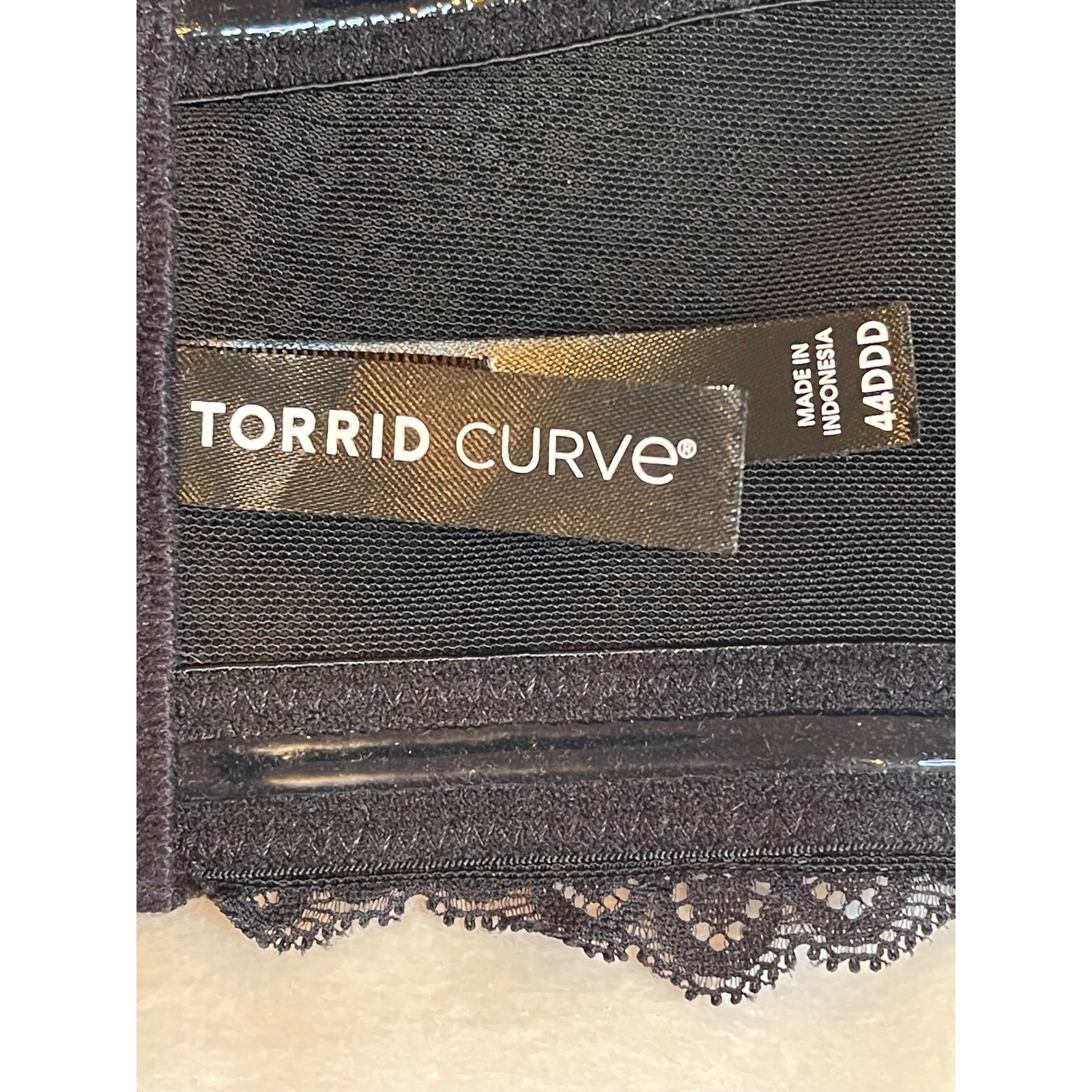Torrid Curve Black Lace Multi-Way Strapless Bra 44DDD Plus Size Underwire 44 DDD