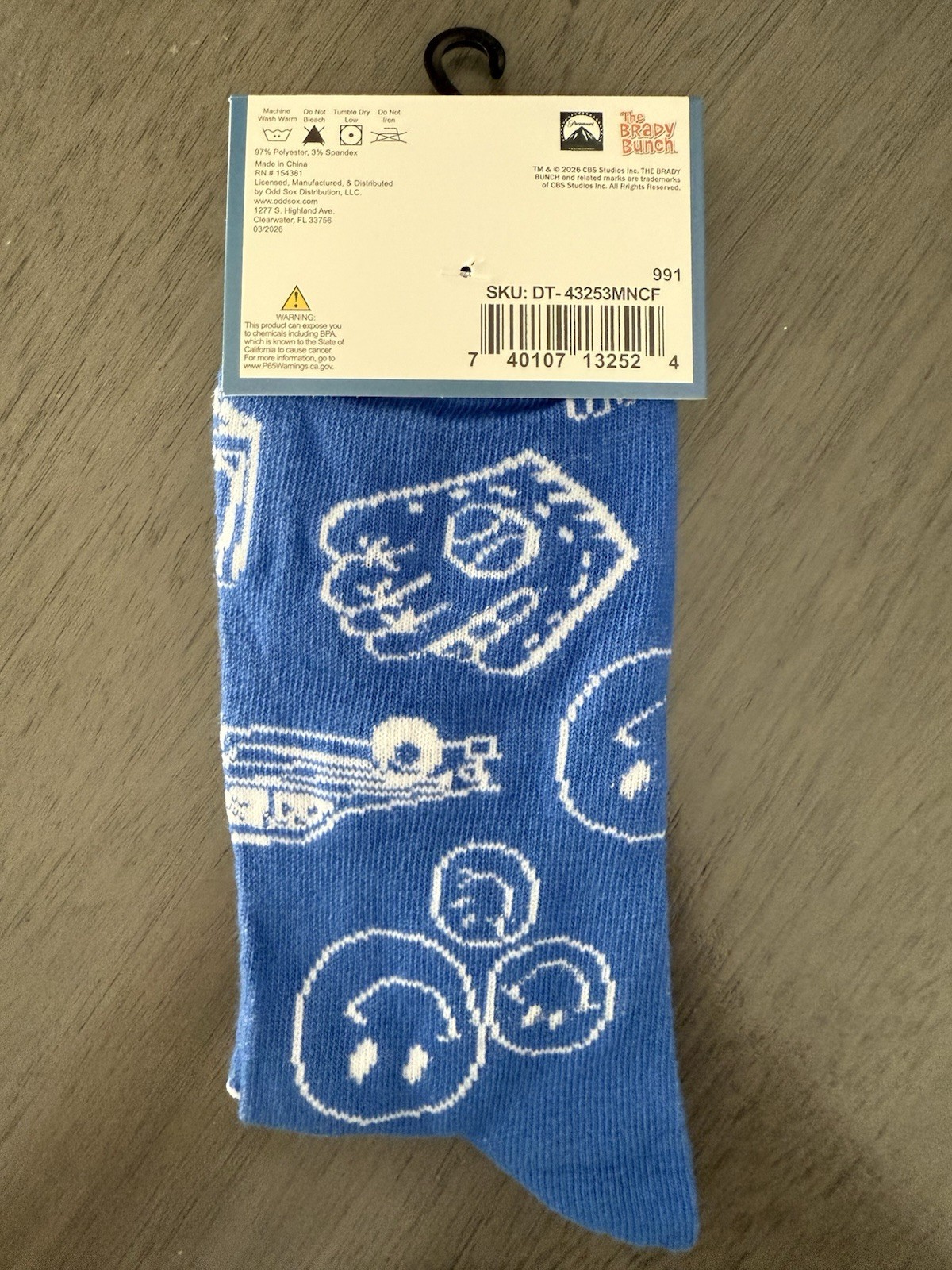 New The Brady Bunch Socks TV Show Novelty Crew Cut Socks Unisex Men’s Size 6-12