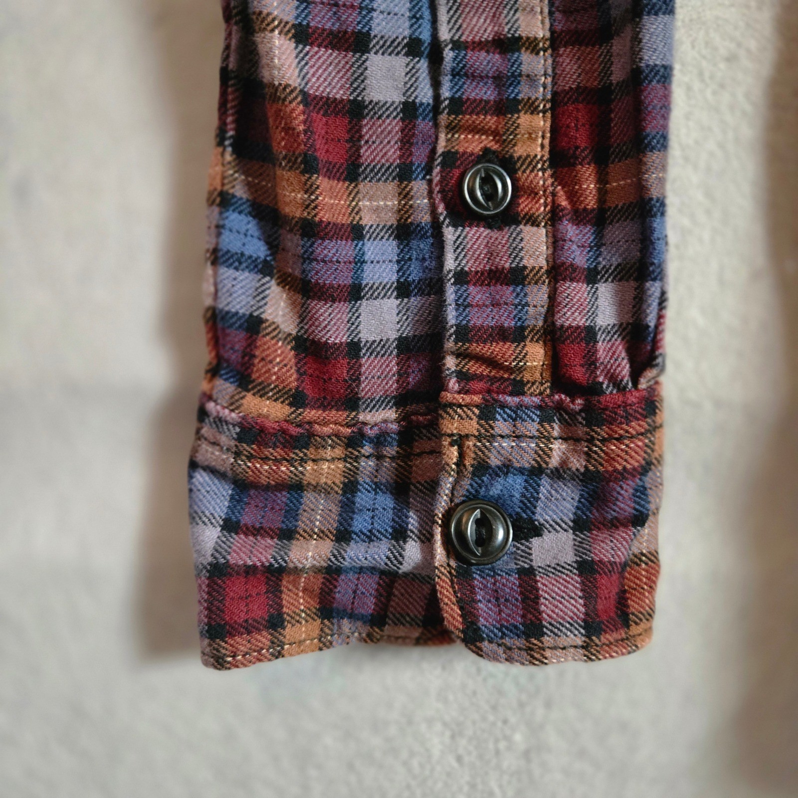 Lee Mens Plaid Flannel Button Down Shirt Medium Red Blue Orange 112339792