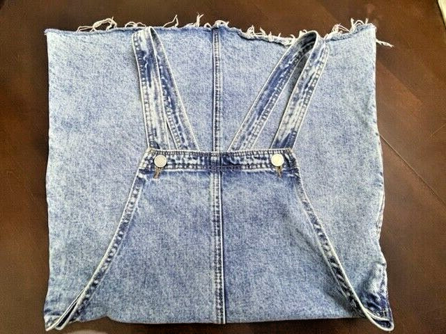 BLANK BYC Denim Jean Acid Wash Overalls MINI Skirt Y2K Jumper Overall SZ 26 S M