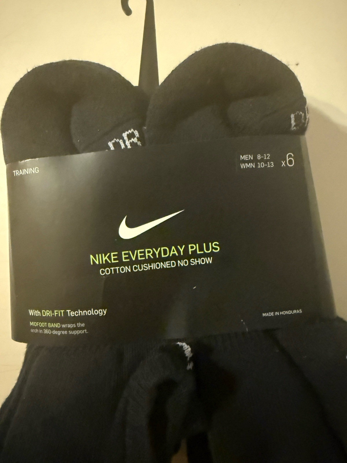 (SX6898 010) Nike Everyday Plus Cushioned 6 Pack No Show Socks sz L 8-12 A11