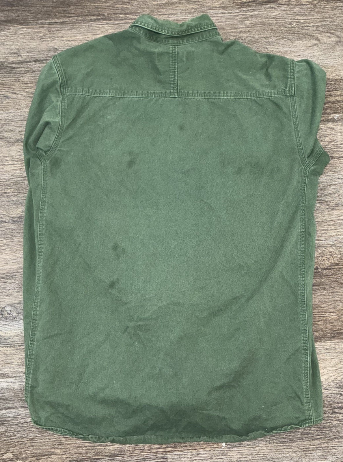 Wrangler Riggs Workwear Shirt Men Large Tall Green Twill Long Sleeve Button Down