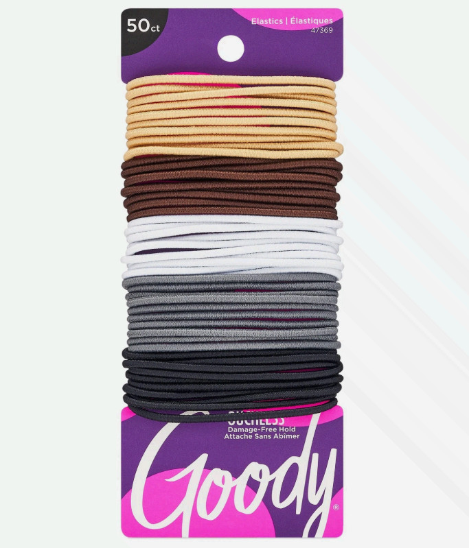Ouchless Elastic Hair Tie – 50 Count Neutral Colors – 2MM for Fine to M…