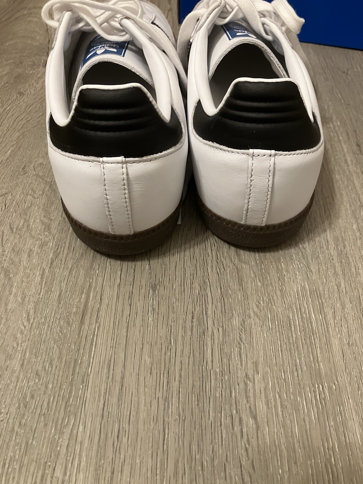 adidas Samba Men’s Sneaker US 12 White/Brown/Gray/Black Leather Lace-Up