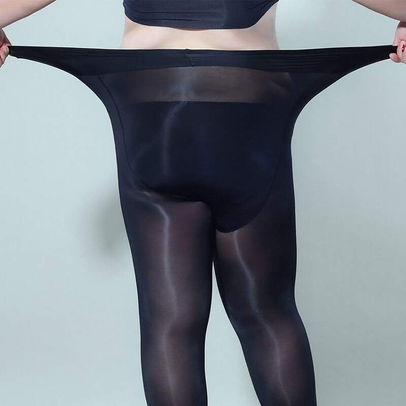 300lbs Plus Size Women Shiny Glossy Pantyhose Sheer Stockings Open Crotch Tights