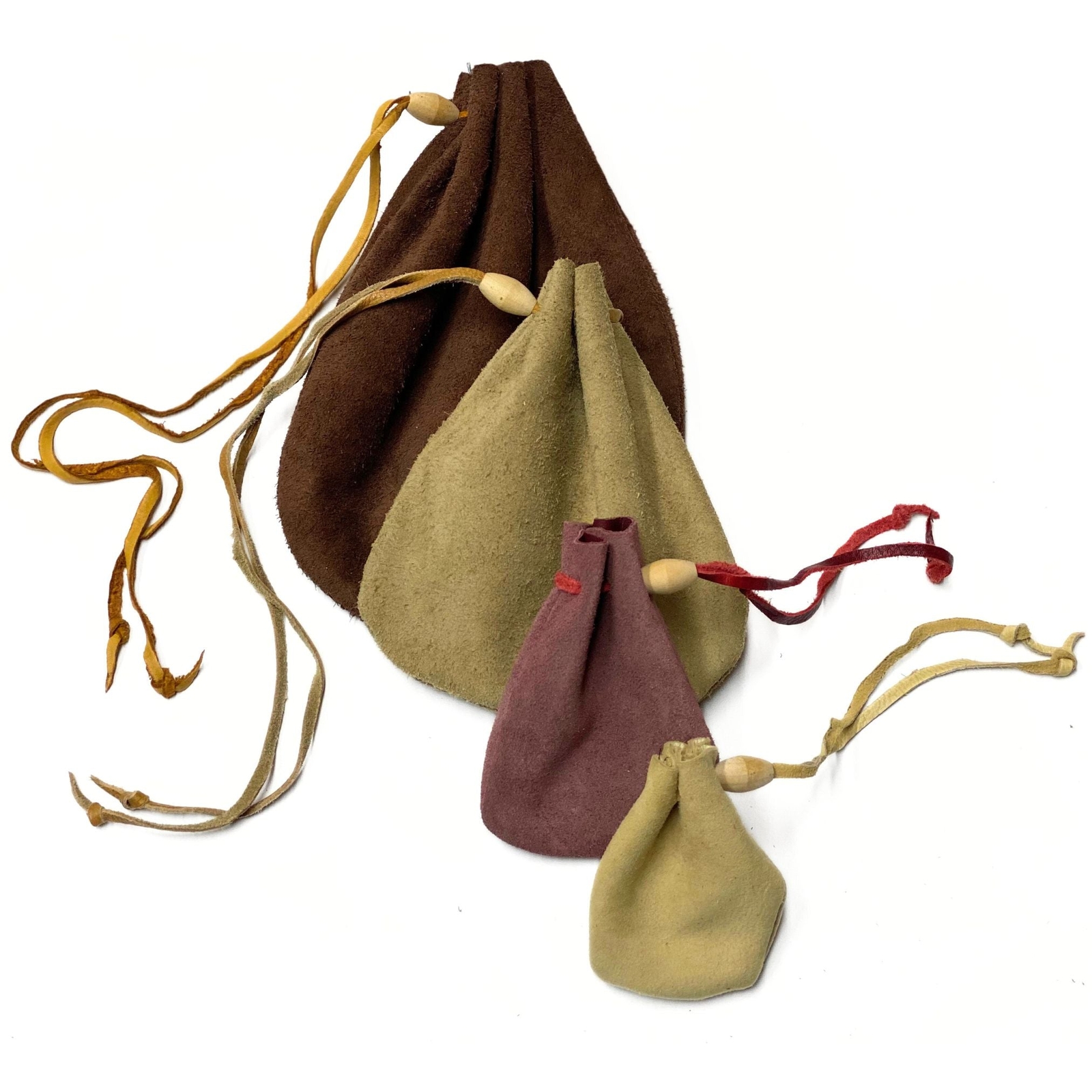 Leather Drawstring Pouch – Suede or Grain Keepsake Holder Bag