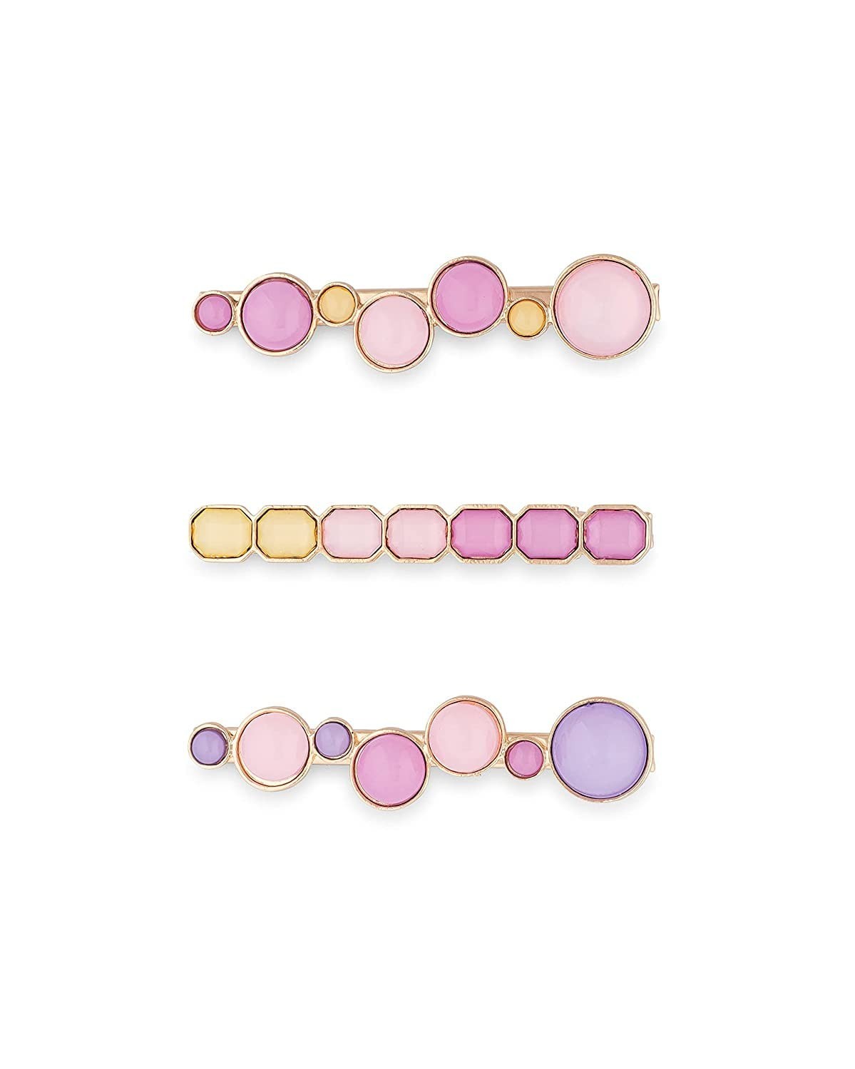 Assorted Watercolor Hair Barrettes – Slideproof, Pain-Free, 3 Count Pack – All H