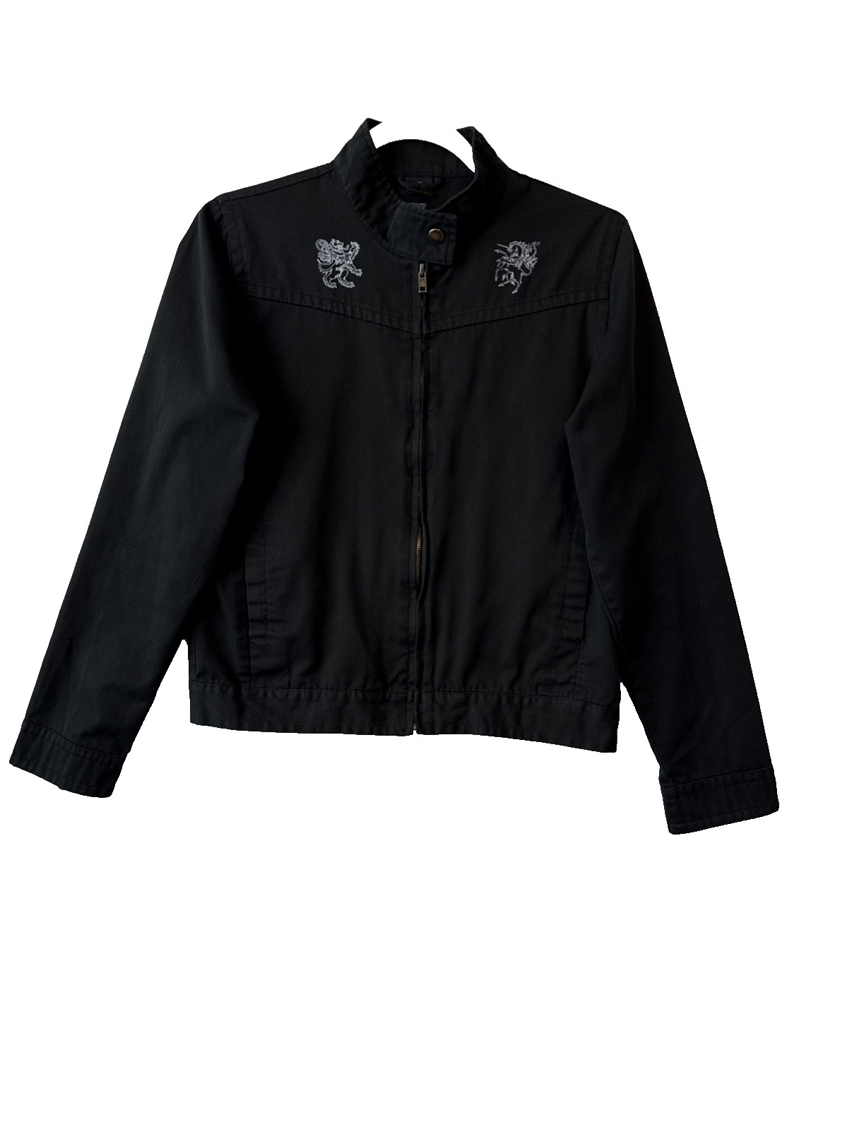 Playgroup By Ralyn Goth Punk Crest Mandarin Collar Full Zip Jacket M Streetwear