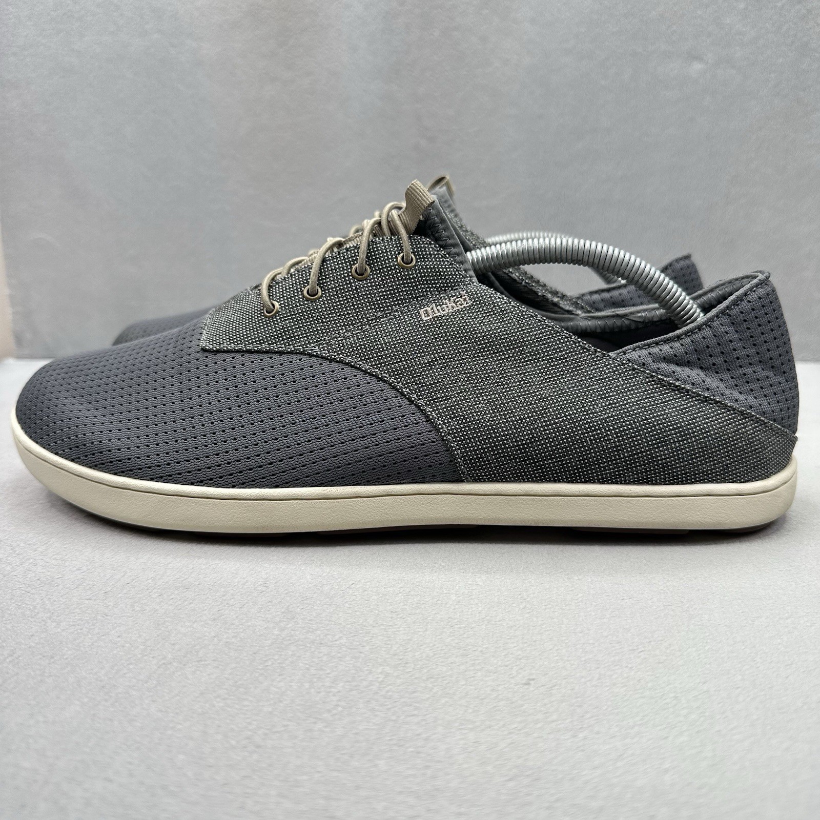 OluKai Nohea Moku Mens Size 12 Shoes Slip-On Gray Mesh Comfort Sneakers
