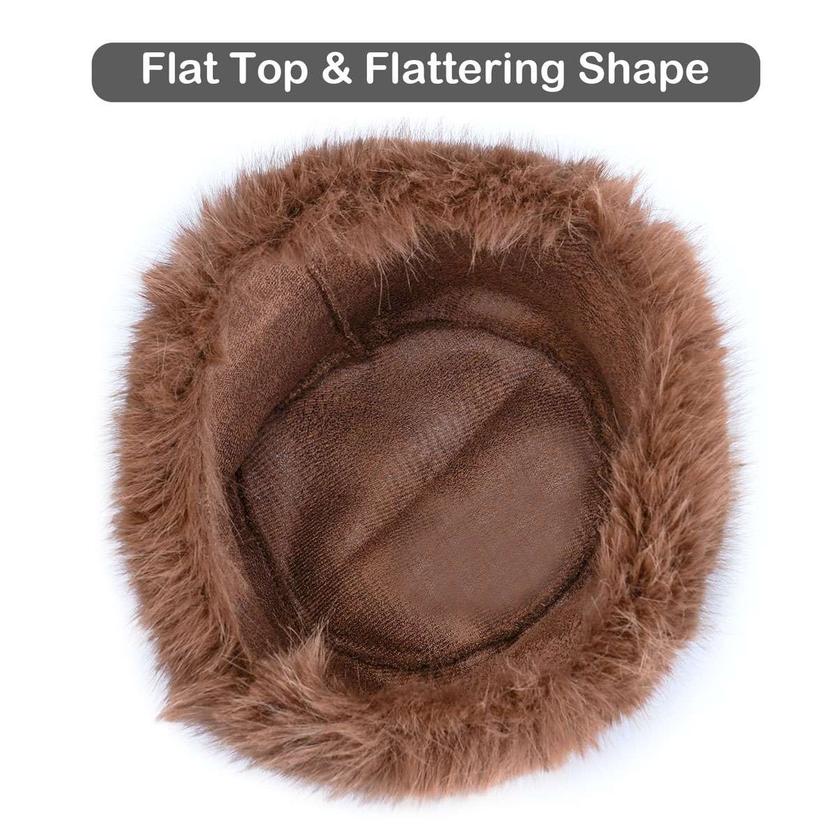 Women’s Fuzzy Bucket Hat Russian Winter Fluffy Furry Plush Faux Fur Hats Cap new