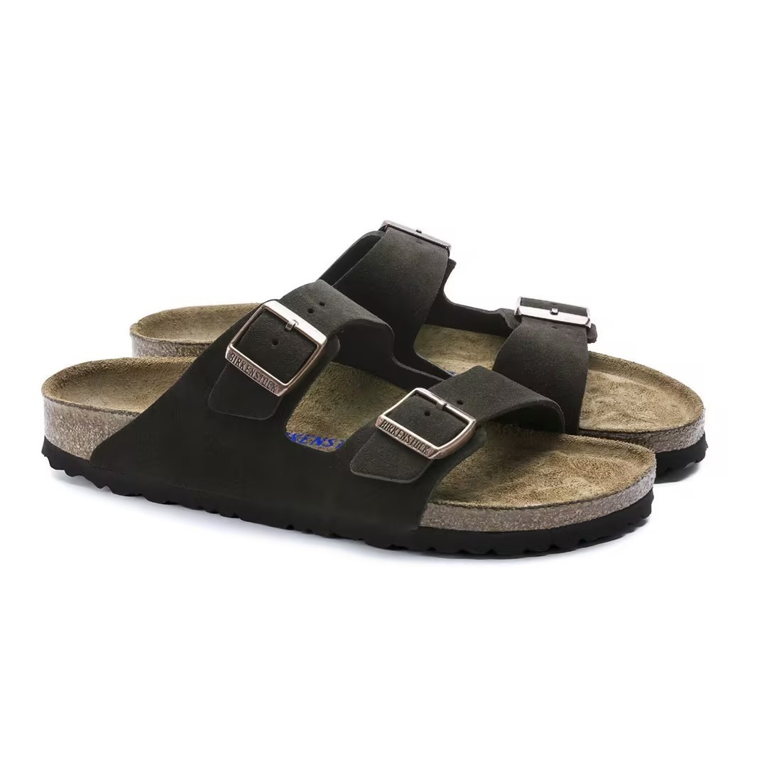 Birkenstock Arizona Soft Footbed Sandals Taupe Suede Leather Shoes EU37-45