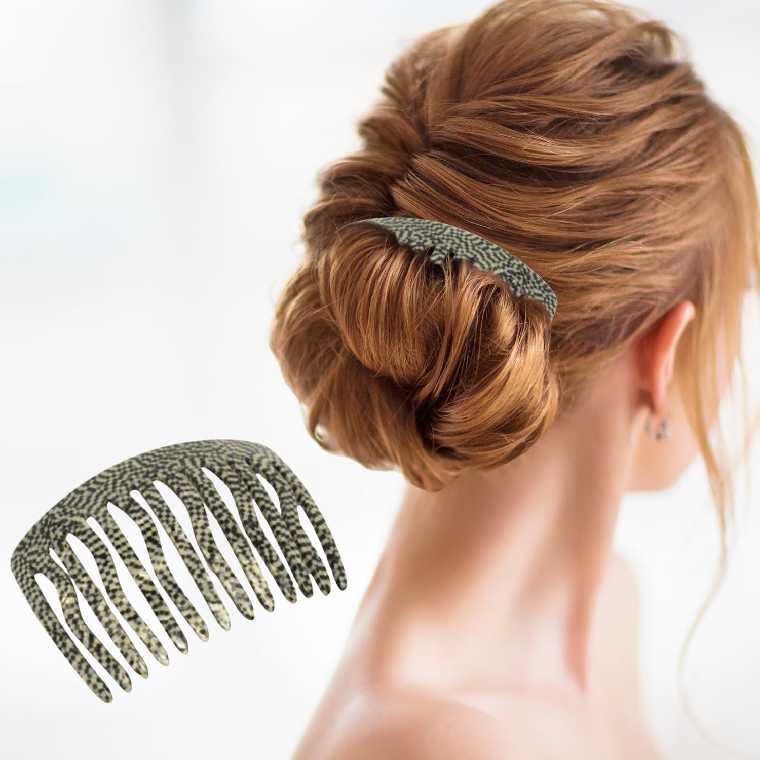 French Amie Fab 13 Teeth Medium Handmade Celluloid Side Hair Comb for Women