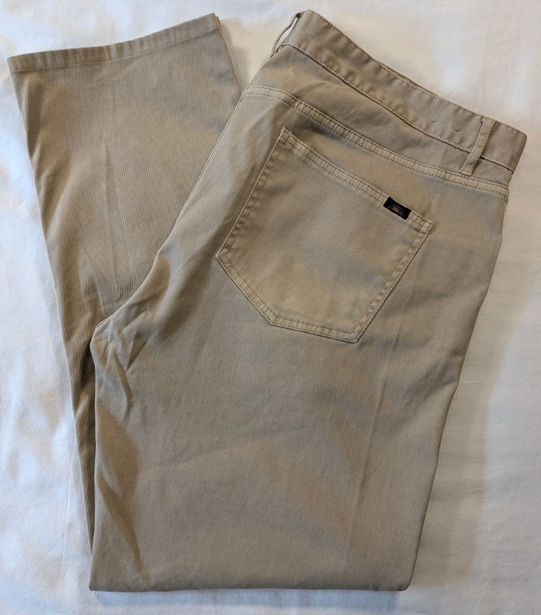 Faherty Reserve Twill 5 Pocket Pants Khaki Tan Desert Beige Mens 38×30