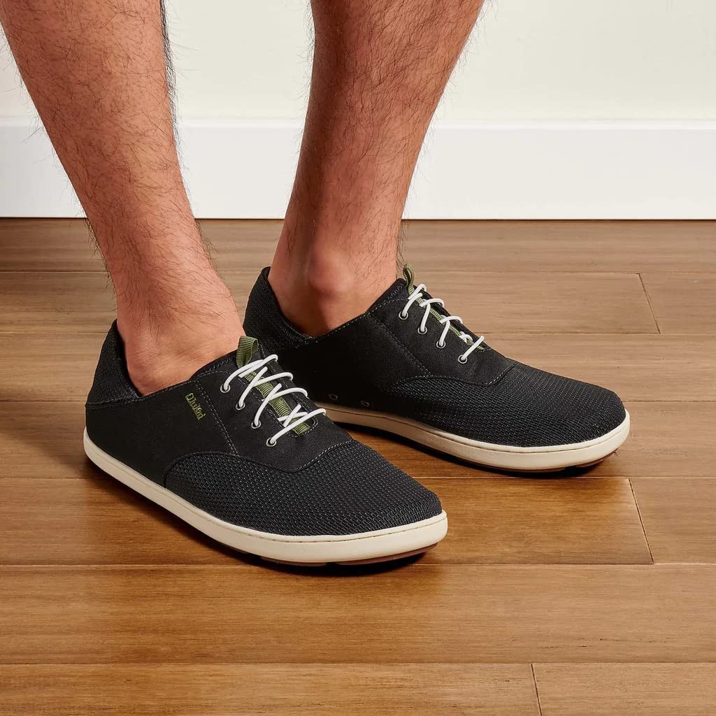 OLUKAI Nohea Moku Men’s Shoes All Day Sneakers – Black/Black – Size 8.5