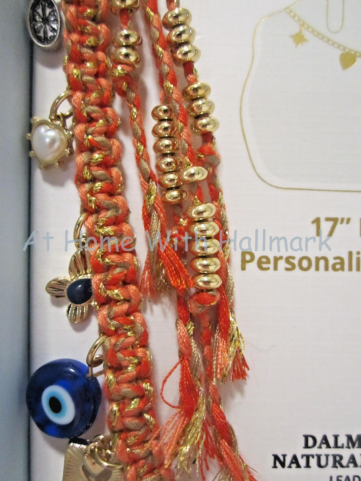 Piper K Bag Charm 17″ Handbag Accessory W/ Dalmation Jasper Natural Shell Glass