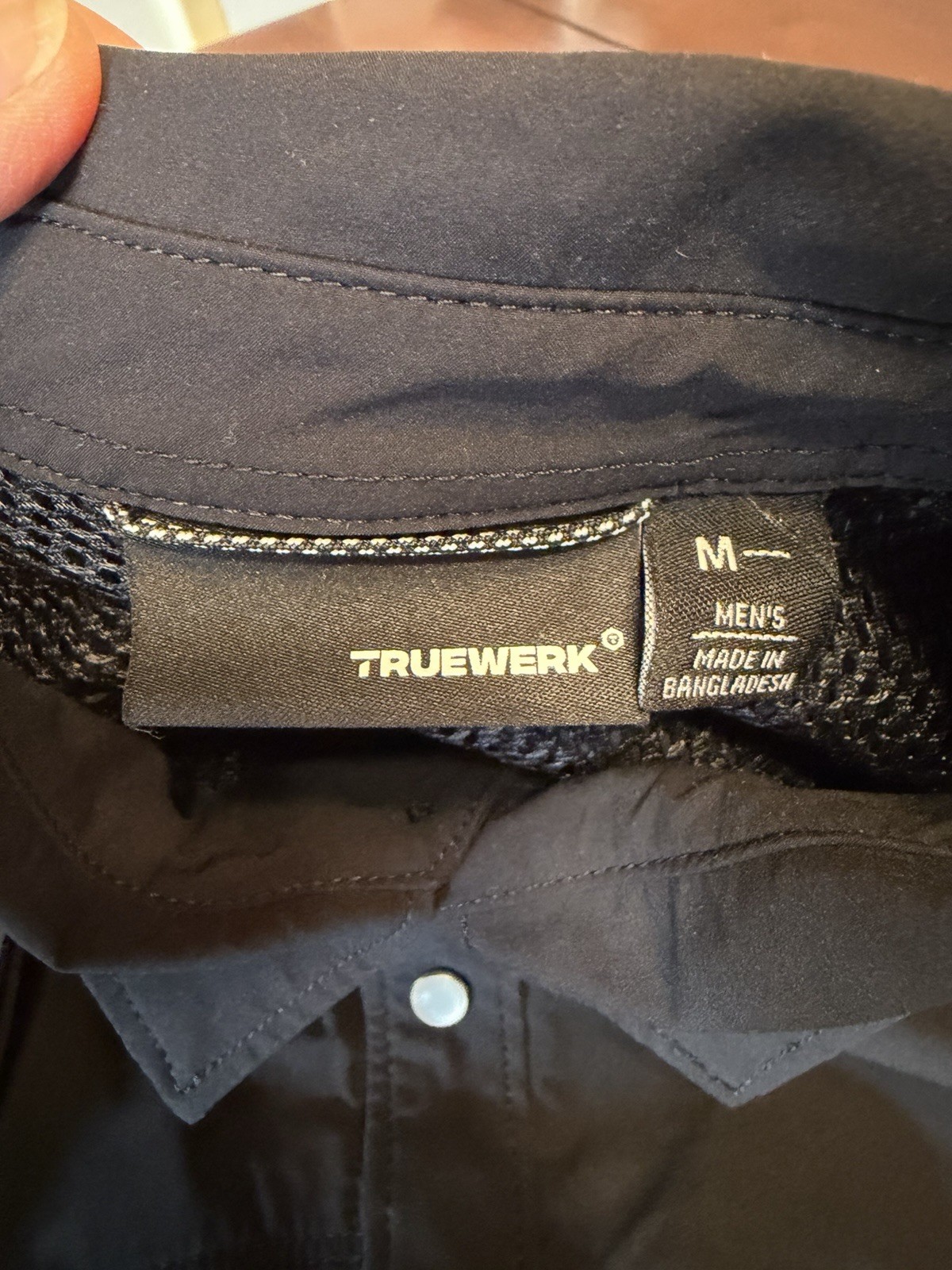 Truewerk Western Cloud Shirt Mens Medium Black Pearl Snap Up Work Performance