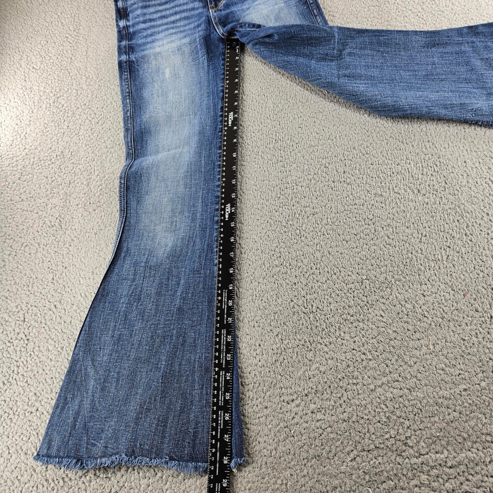 BKE Billie Jeans Womens 28 Blue Slim Fit High Rise Super Flare Distressed Jeans