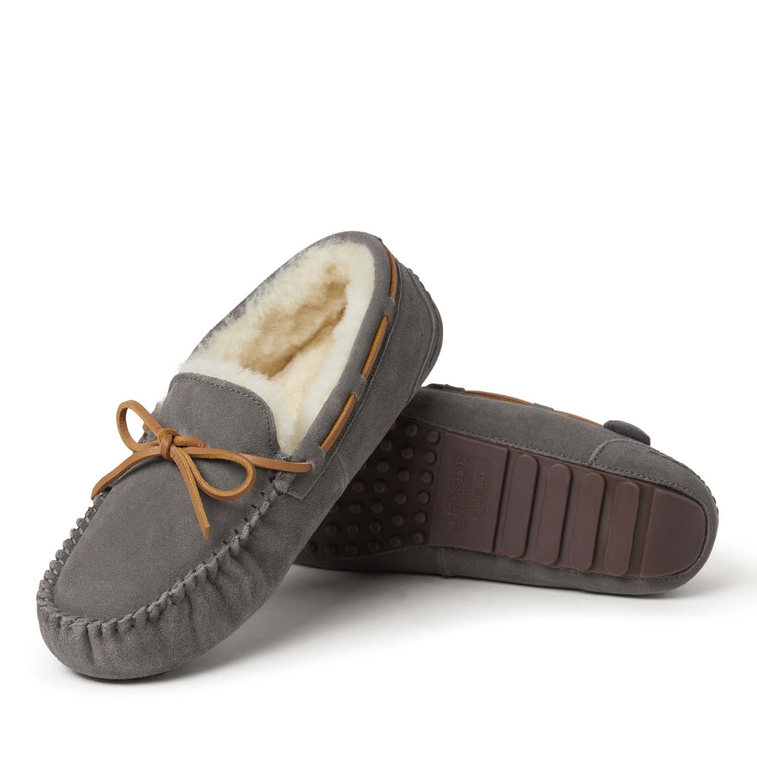 Fireside By Dearfoams Men’s Victor Genuine Shearling Moccasin Slipper
