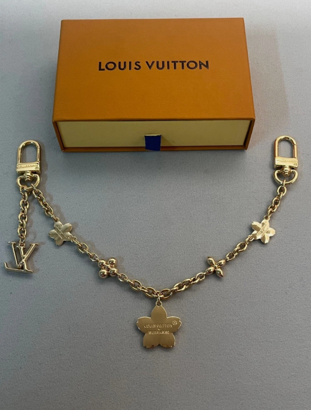 LV Monogram Charms Bag Chain Gold Key Holder M65162 New LV