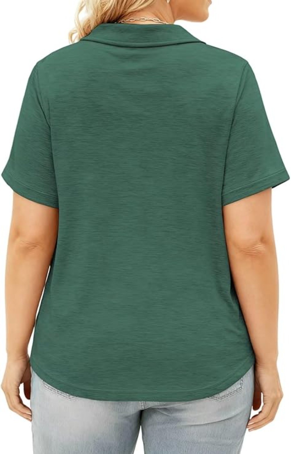 Plus Size Polo Shirts for Women V Neck Collared Casual Short Sleeve Tops Summer