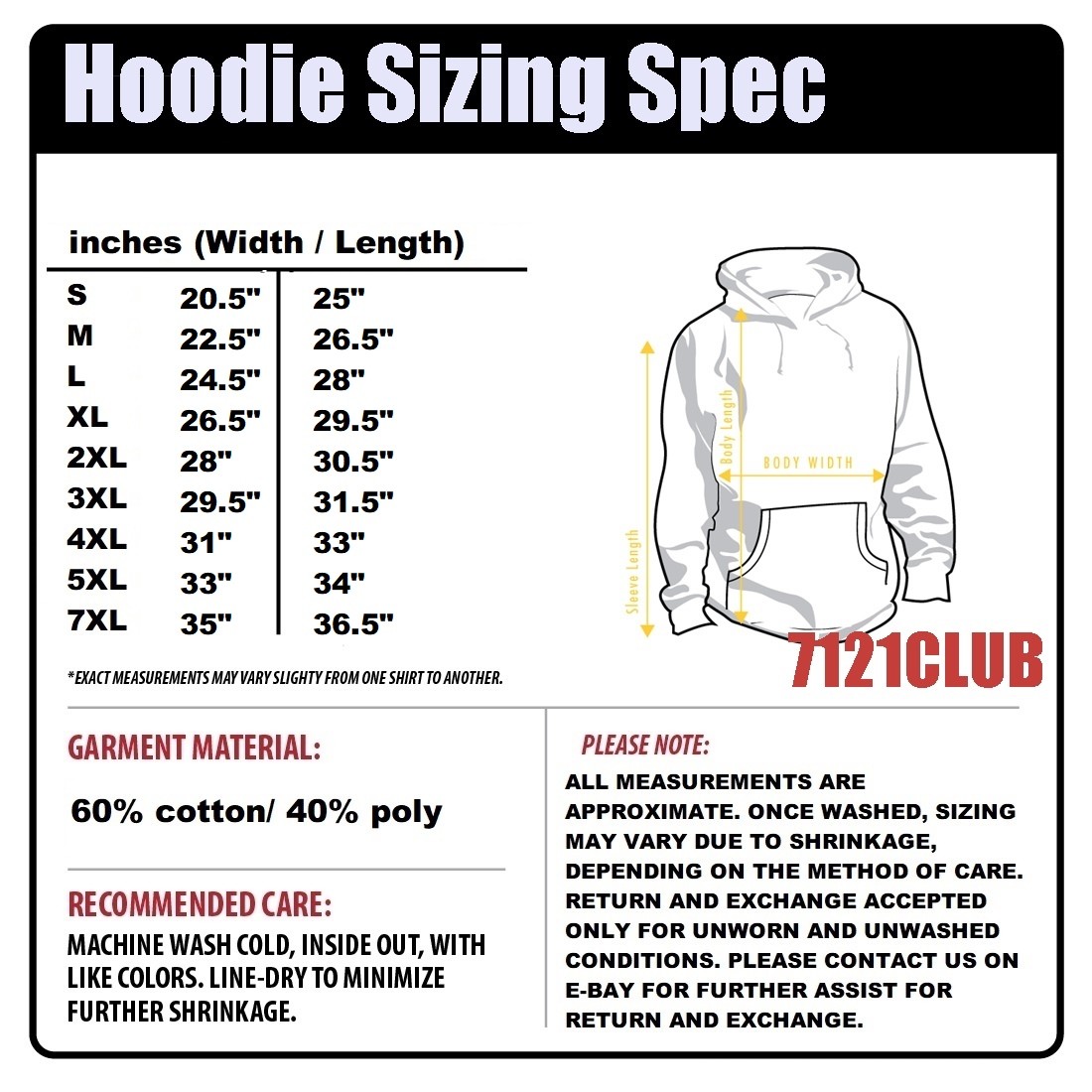 PRO CLUB HOODIE PULLOVER ProClub Men’s Heavyweight Plain Hooded Sweatshirt S-7XL