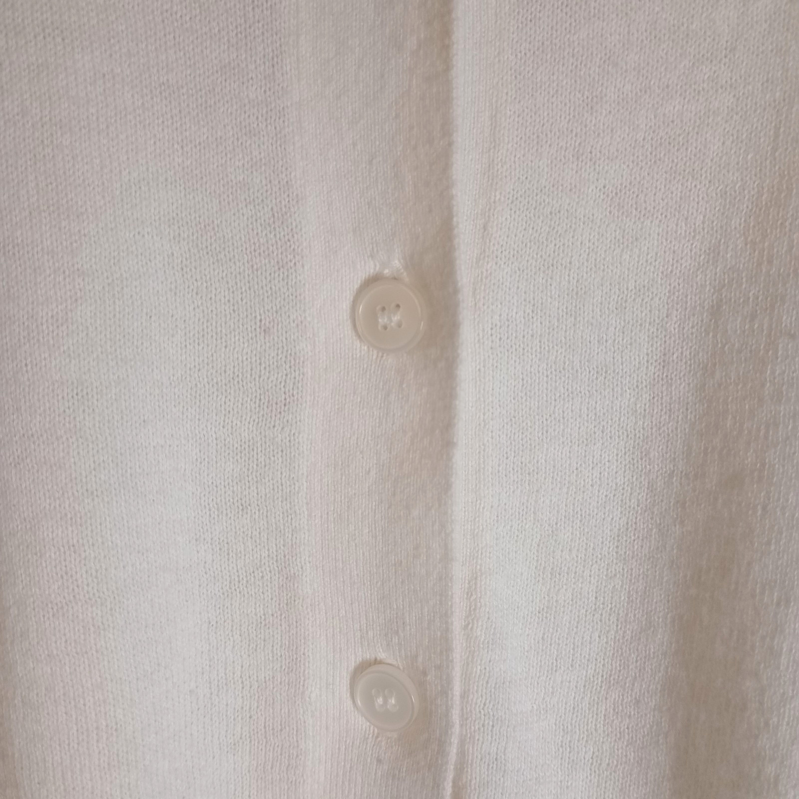 LOFT Ivory Cropped Button Up Long Sleeve 100% Cotton Cardigan Sweater Sz Small