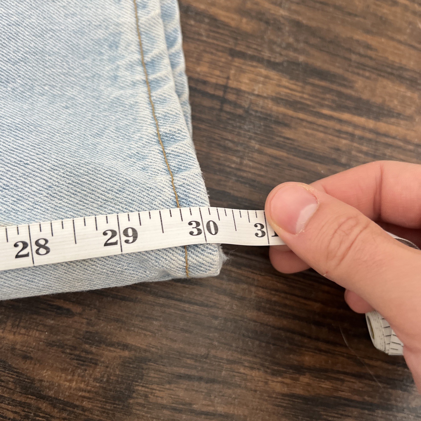 Vintage Levis 501 Jeans Men 38×30 Blue Button Fly Denim Pants Light Wash Altered
