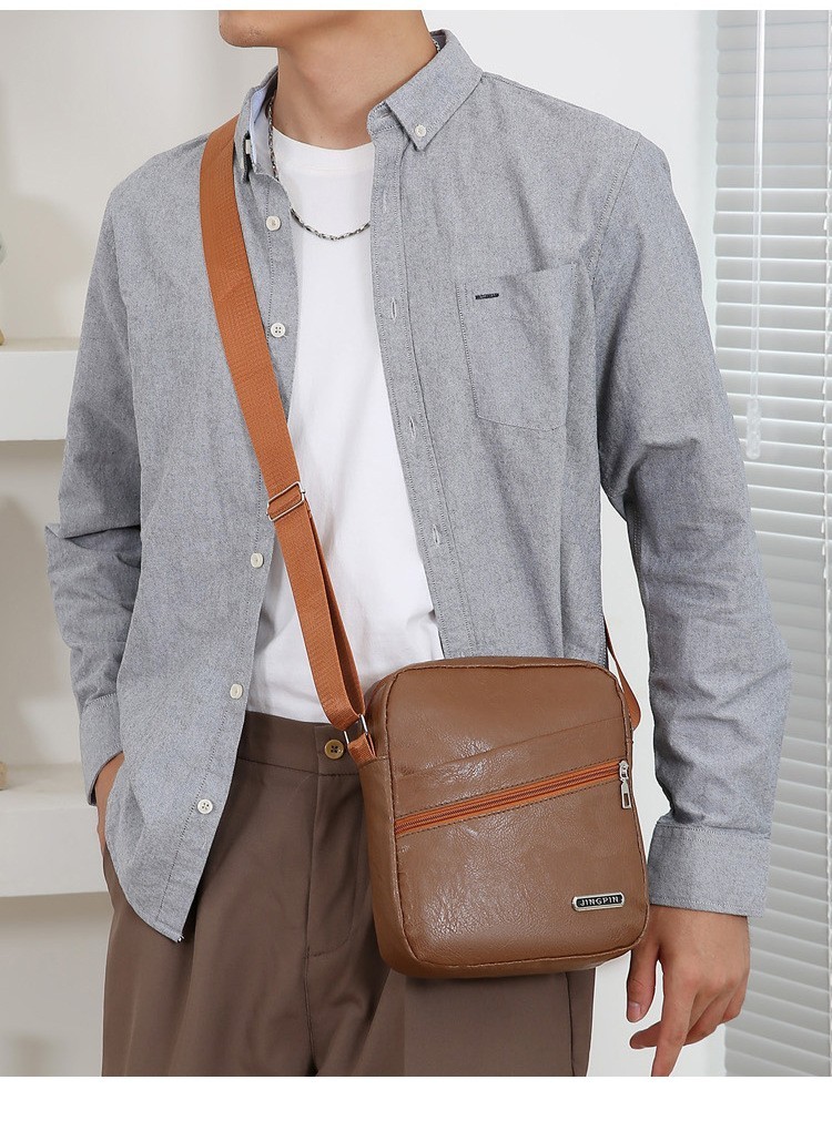 Men’s Leather Crossbody Bag Shoulder Sling Travel Casual Messenger Chest Pack US