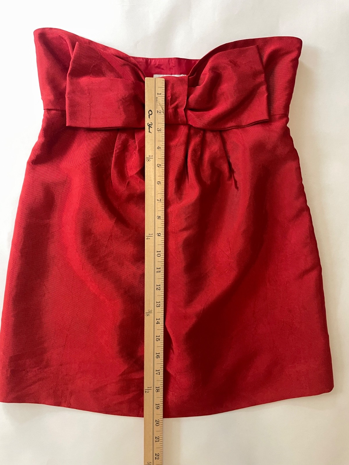 Vintage Moschino Red Bow Strapless Mini Dress, Y2K 90s, Maximalism, Size 10