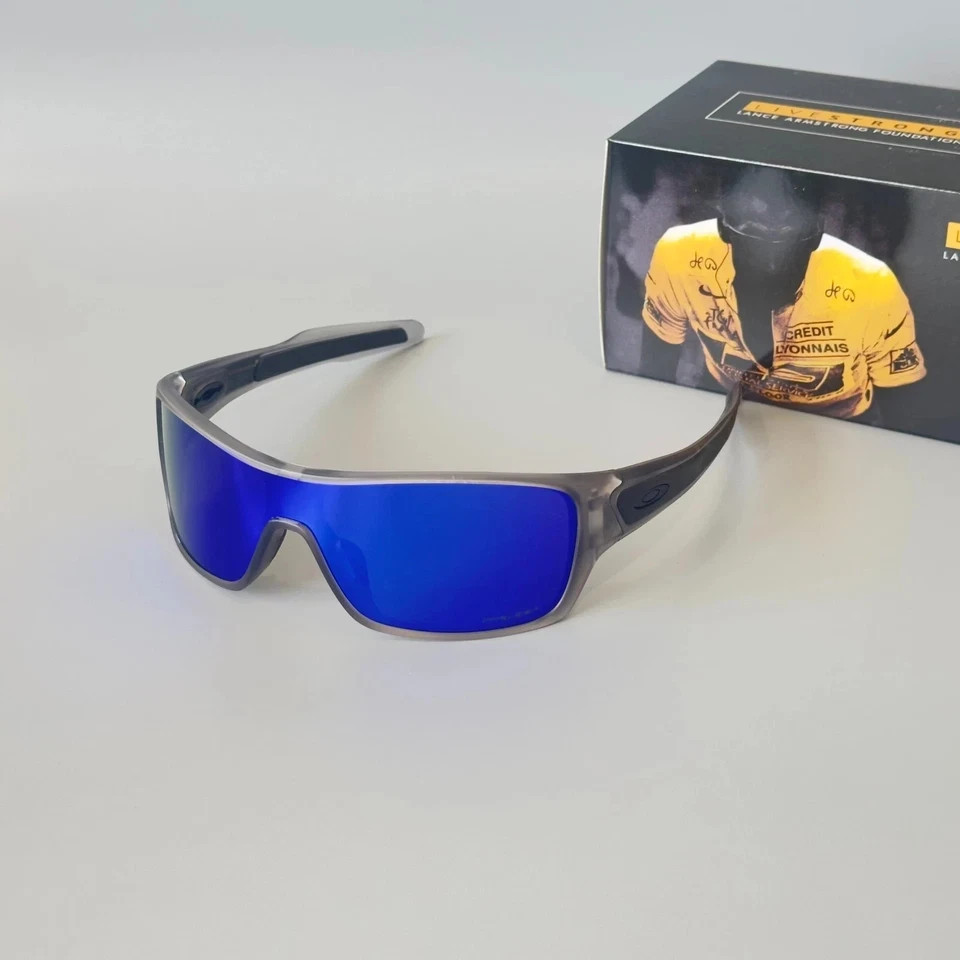 Oakley Turbine Rotor OO9307 Transparent Grey Frame Blue Mirror Lens Sunglasses