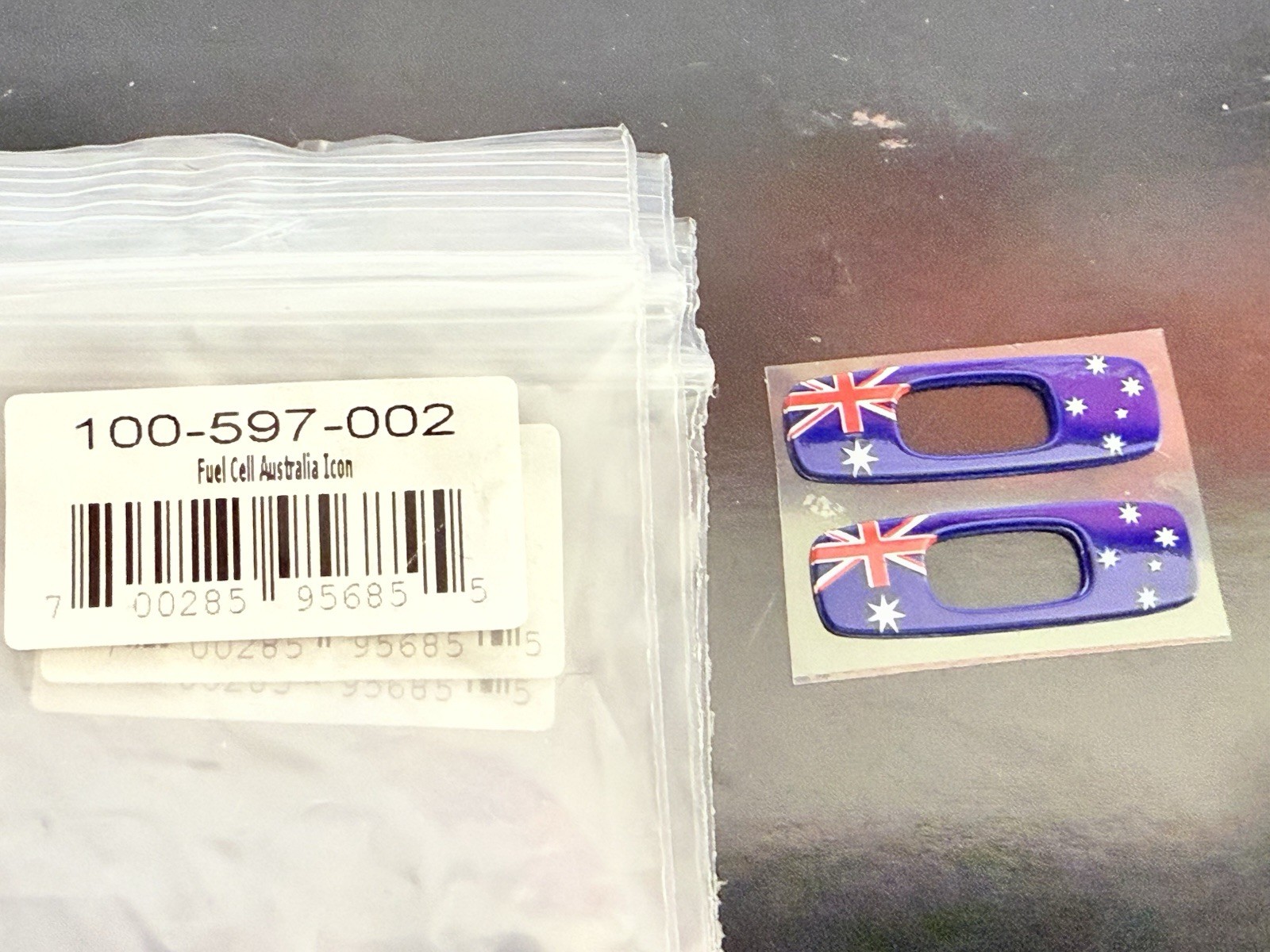 OAKLEY FUEL CELL SUNGLASSES REPLACEMENT AUSTRAL IA FLAG LOGO ICON PARTS SIDE
