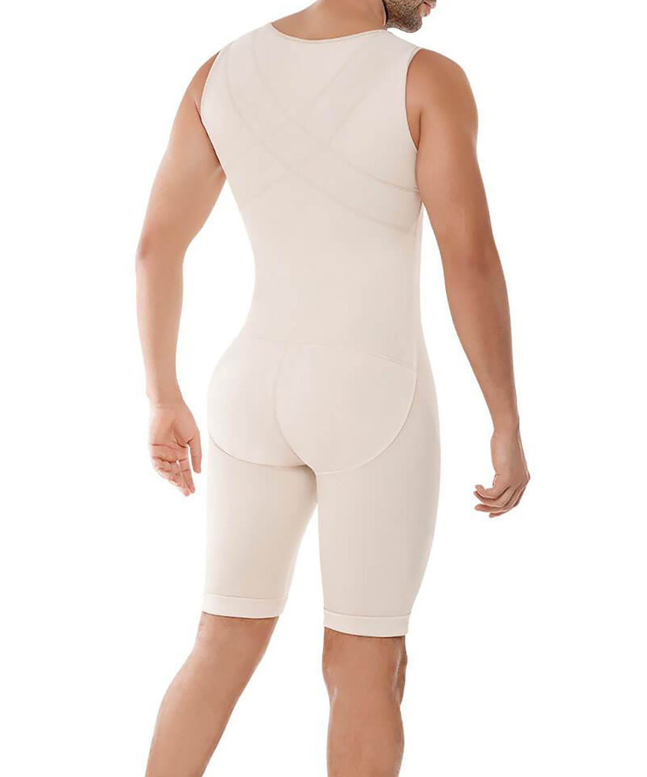 Mens Shapewear Bodysuit Compression Tummy Control Full Body Shaper Slimming Suit