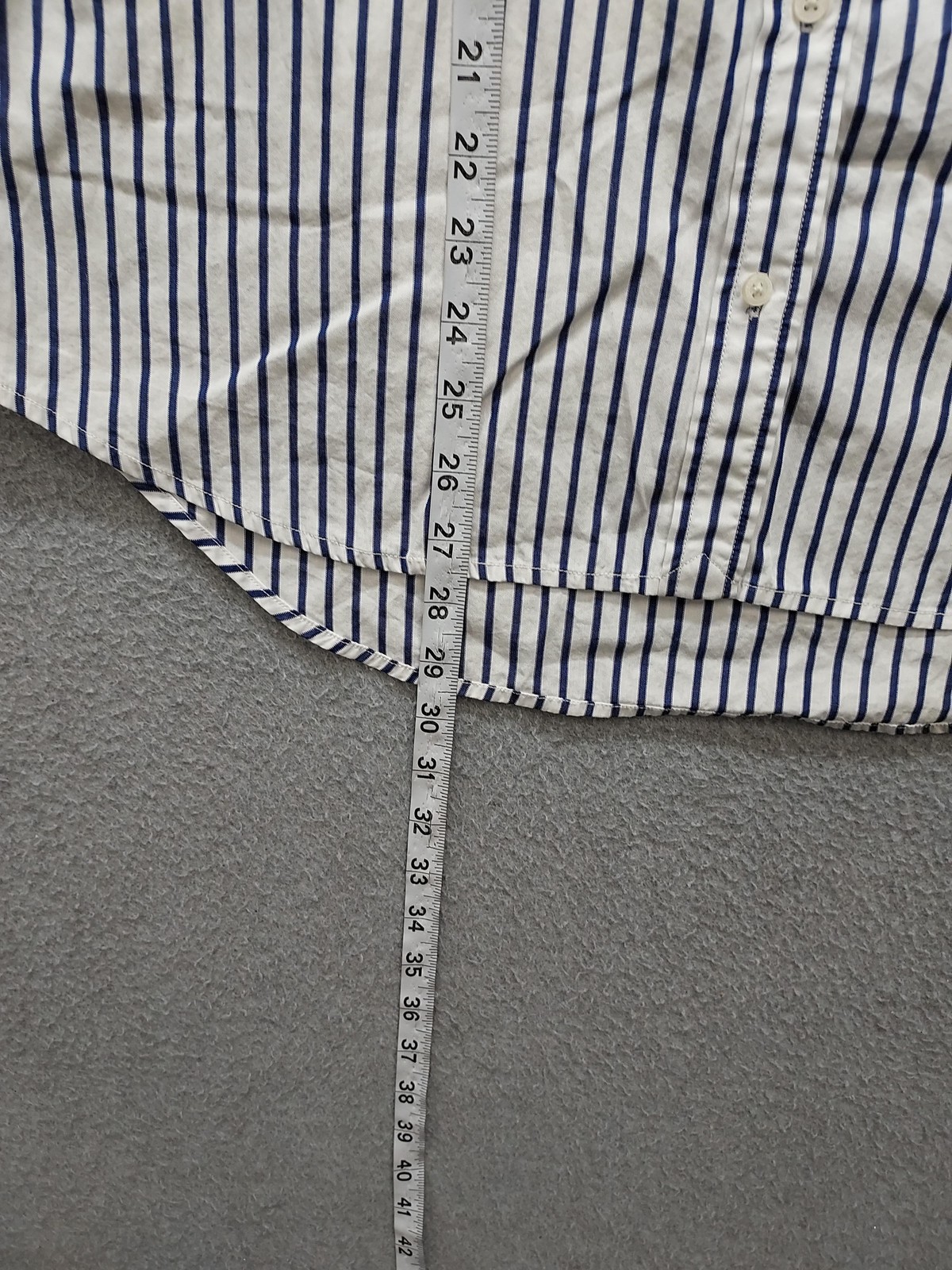 Lauren Ralph Lauren Shirt Womens Large White Blue Striped Button Up Long Sleeve