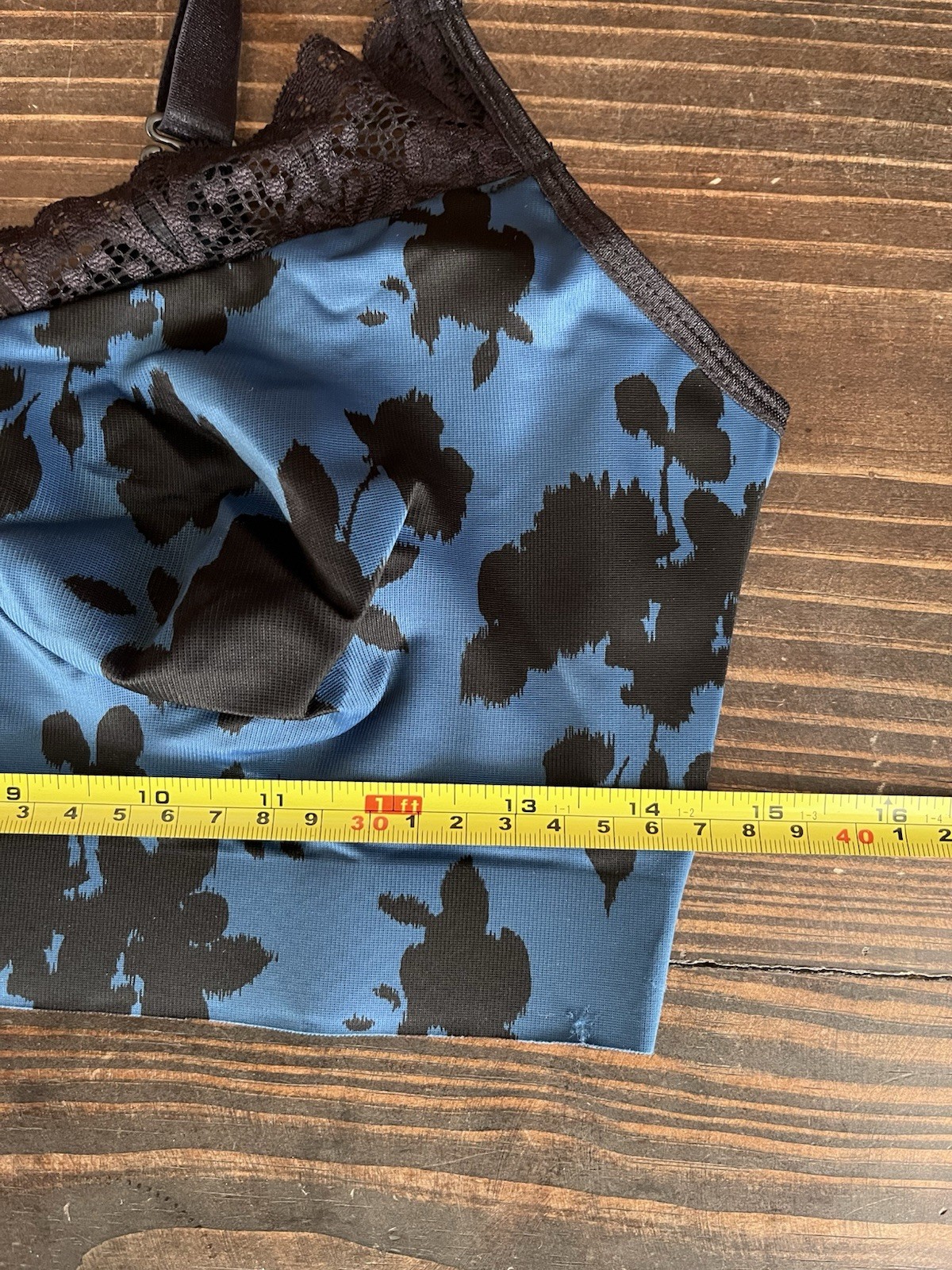 Ruby Ribbon Blue Floral Dana Demiette Heritage Bra (34) Style 1801