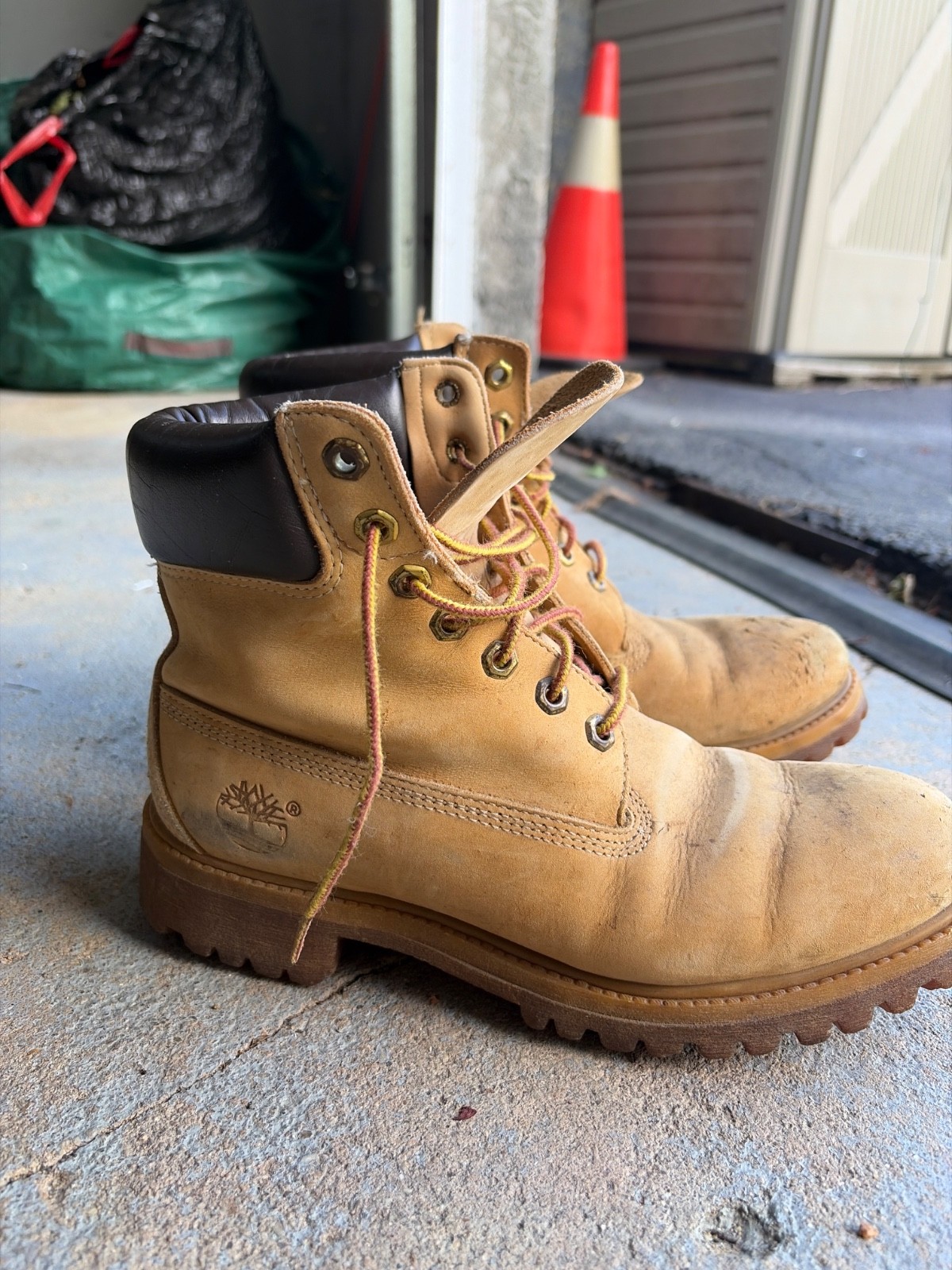 Timberland boots, brown, size 7.5 M, used condition, real genuine leather