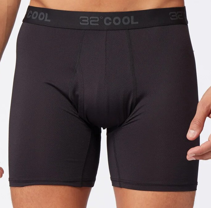 6 Pack – 32 Degrees Cool Men’s Comfort Mesh Boxer Brief Black S, M, L, XL, XXL