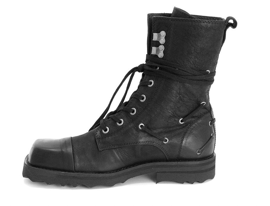 Fluevog NEARLY NEW Carlton MK1 Donohue black lace-up boot w/ lace detail W8/M6