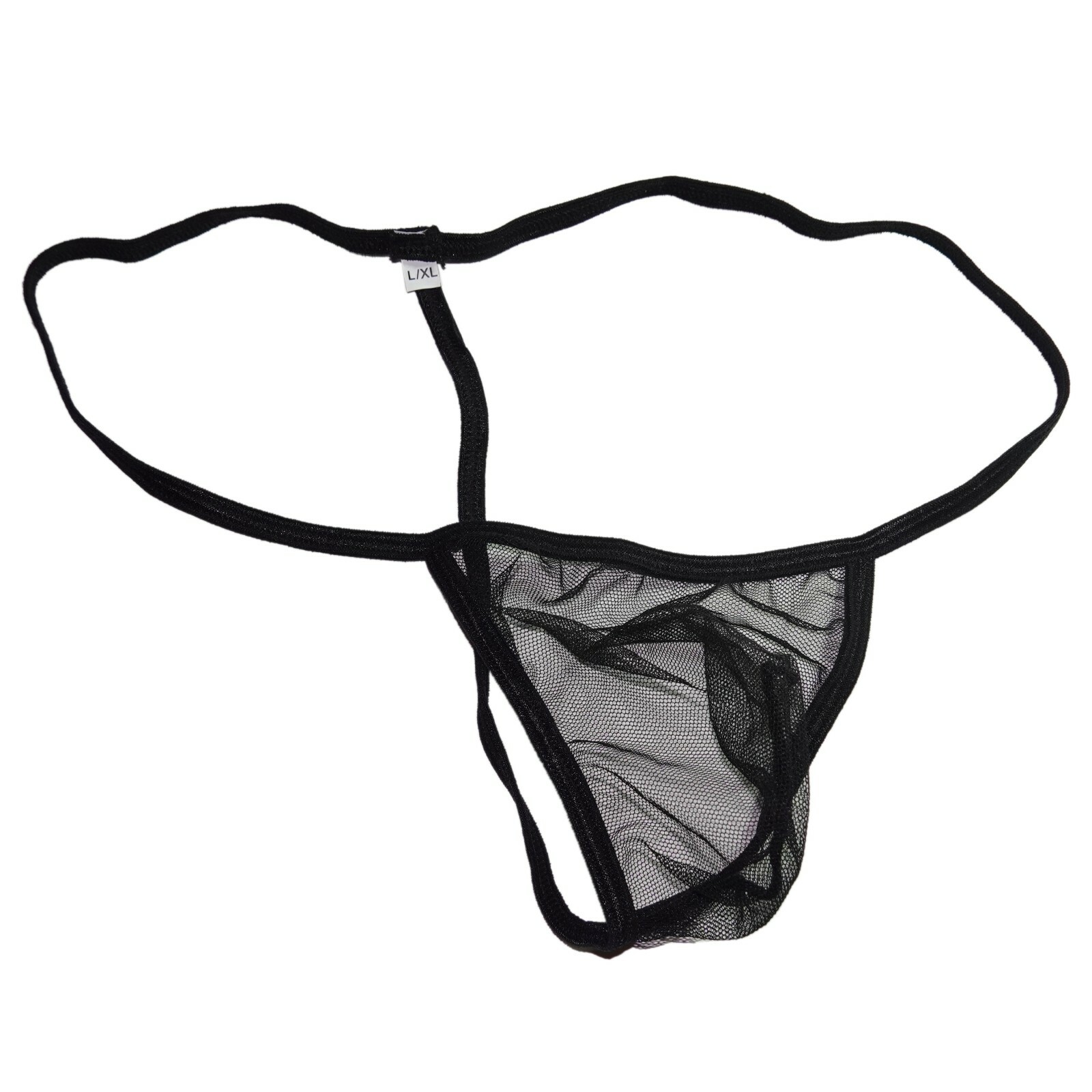 G344 G3447 Mens Pouch String Thong Low Rise T Back C-thru Mesh Fishnet