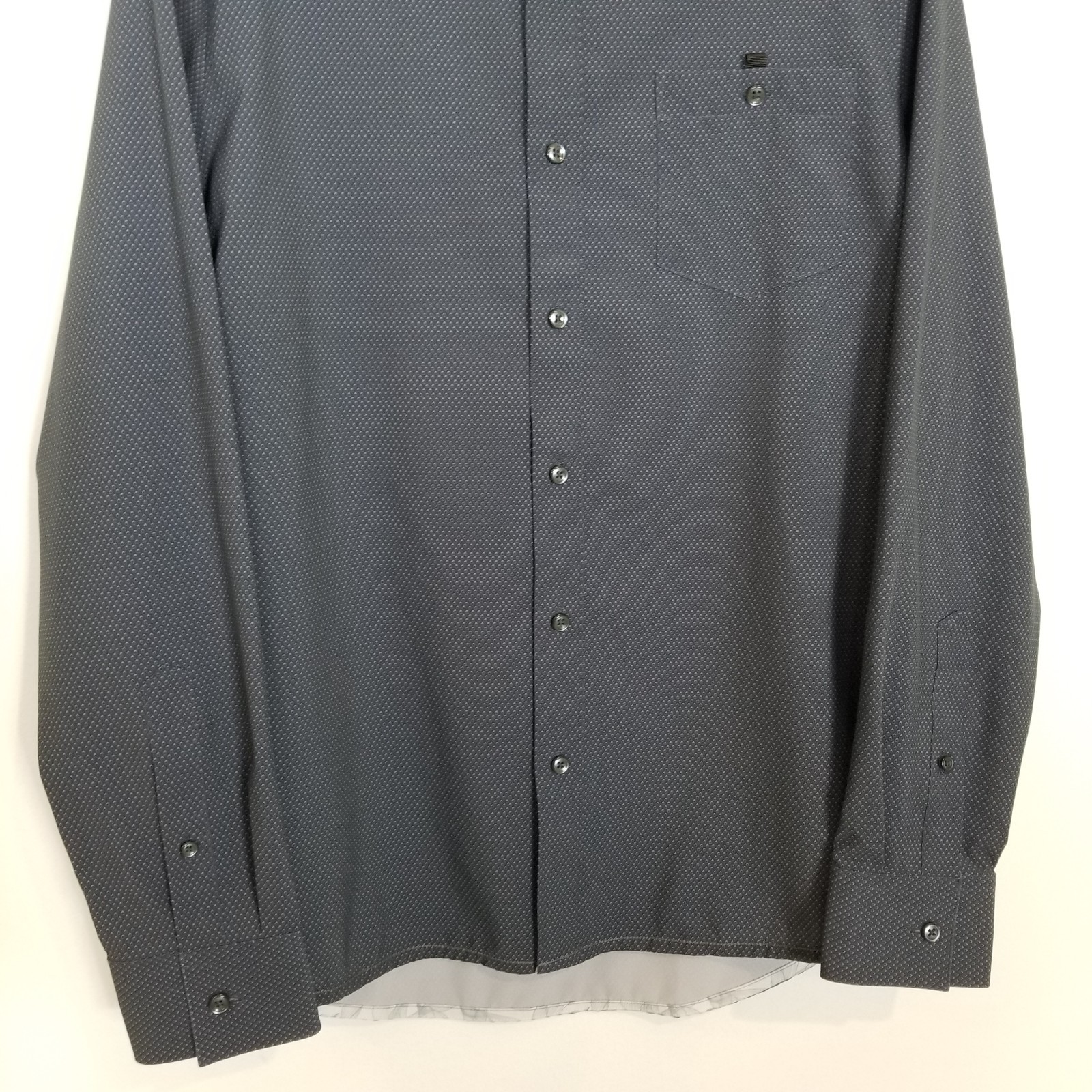 7D 7 Diamonds Men 4 way Stretch Button Up Shirt Sz Sz S Gray Long Sleeve
